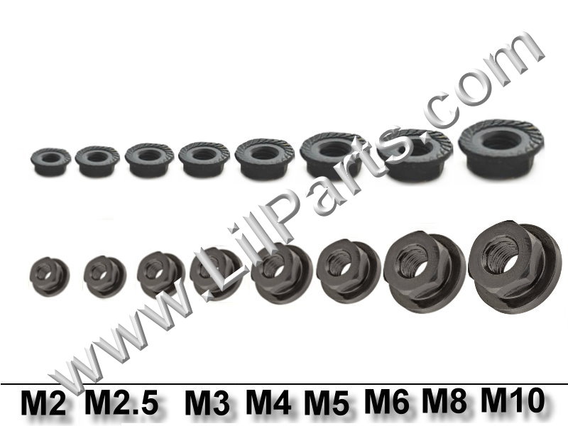 Black Oxide Flange Nuts  DIN912 Fender Body Engine M10-1.50mm