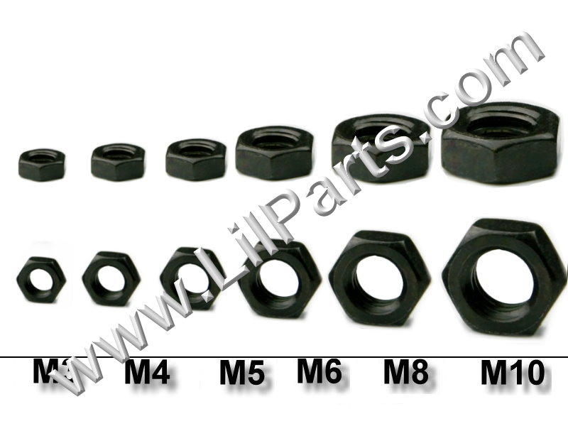 Black Oxide Steel Hex Nuts  DIN912 Fender Body Engine M10-1.50mm