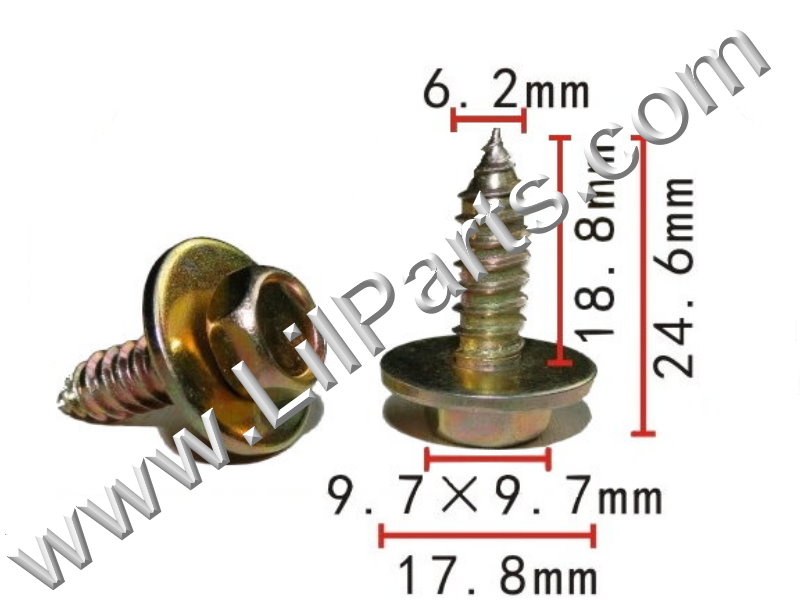 Body Fender Bolt Screw Sheet 5mm Metal Metric Hex Head 8mm Hex Head 2026706 Opel PN:[H2123]