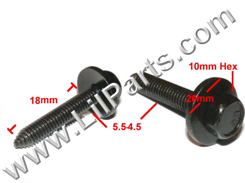 GM Mercedes Body Fender Bolt Screw Sheet Metal M5 x 18mm 10mm Hex Head Black  PN:[H2034]