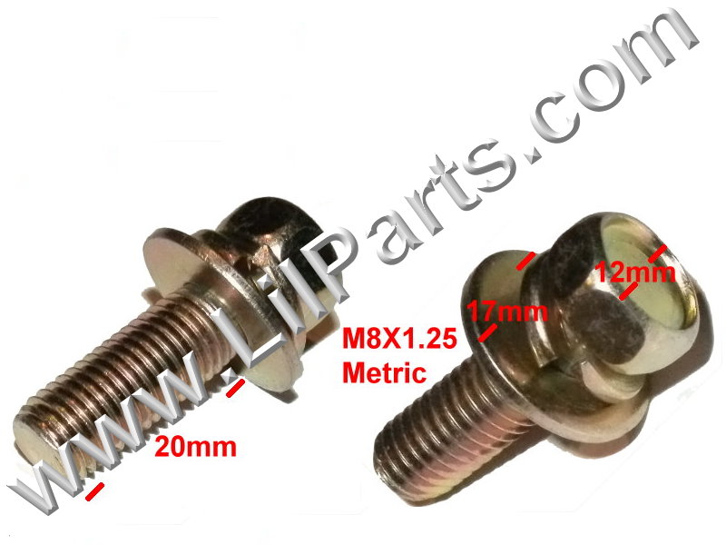 Anodized Metric Bolt Captive Washer Car Body Fender M8 x 1.25 x 20mm Hex Head PN:[H2106]