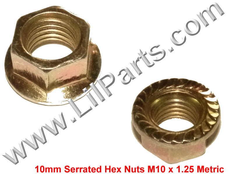 Zinc Plated Flange 10mm 14mm Hex Nuts M10 x 1.25 Metric 90212-SA5-003 Serrated Honda Exhaust Nuts PN:[H2138]