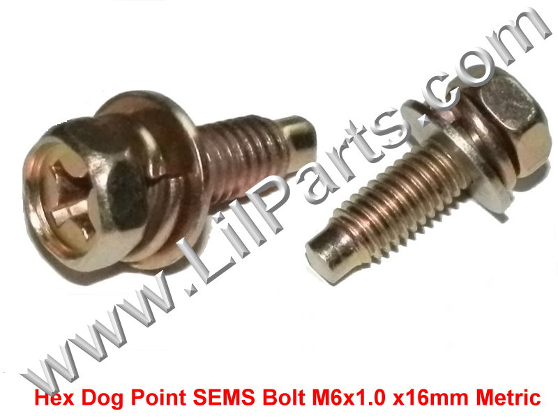 Zinc 6mm Hex Dog Point SEMS 5/8