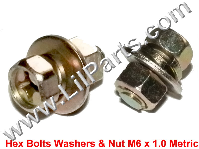 Zinc Plated 6mm Hex Bolts Washers & Nut M6 x 1.0 Metric Thread Fender Body Nissan Infinity PN:[H2062]