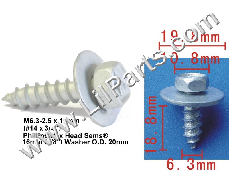 M6.3X19 Metric Hex Phillips Head Loose Washer Sheet Metal Screw PN:[H2008]