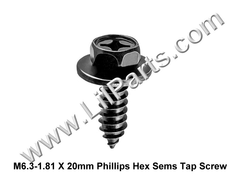 M6.3-1.81 X 20mm Phillips Hex Sems Tap Screws 20556 PN:[H2009] Auveco 20556