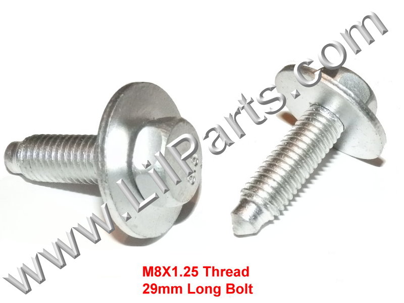 Zinc Plated Metric Dog Bolt Captive Washer Car Body Fender 12mm Hex M8 X1.25 x29mm  PN:[H2098]