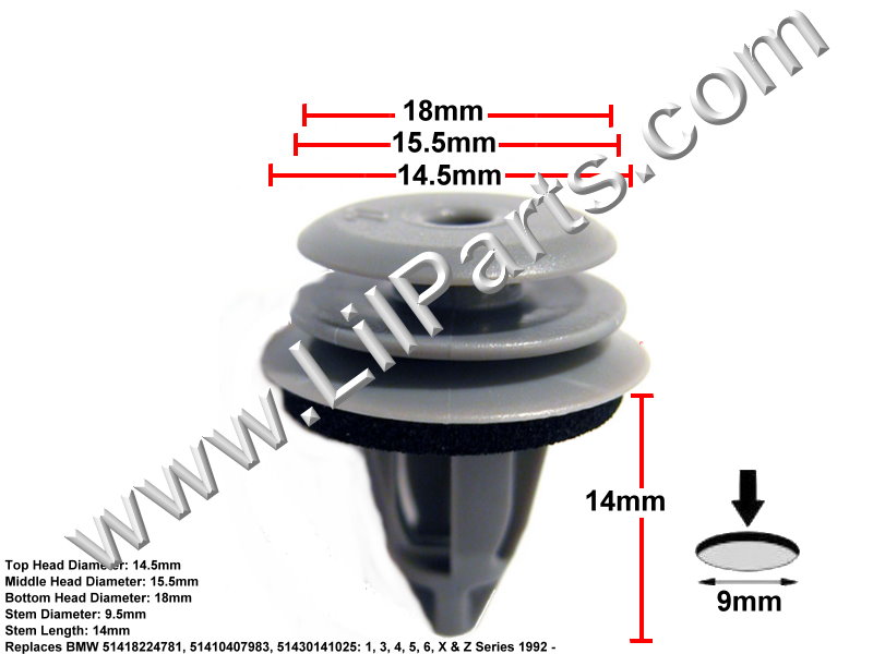 Compatible with BMW: 51418224781 51410407983 51430141025, 003-80-09897, Auveco 22229