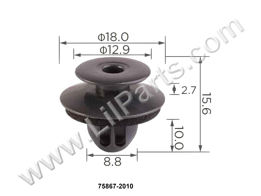 Compatible with Toyota: 75867-02010 Corolla 2009 - On N/A Auveco 21226