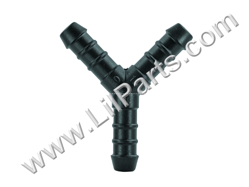 Barbed hose joiners,glass fibre reinforced Polyamide 6. Safe for use between -40C & +140C. Resistant to chemicals including hydrocarbons,oils,fuel,cooling system fluids,weak acids & alkalis. Wye Vacuum Tubing Connector Fitting 10mm x 10mm x 10mm 3/8in x 3/8in x 1-1/4in PN:708C