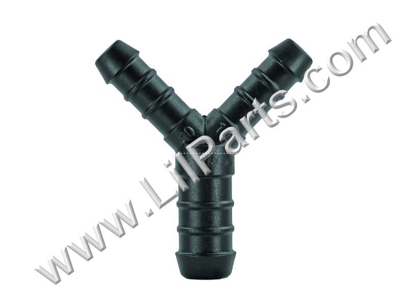 Barbed hose joiners,glass fibre reinforced Polyamide 6. Safe for use between -40C & +140C. Resistant to chemicals including hydrocarbons,oils,fuel,cooling system fluids,weak acids & alkalis. Wye Vacuum Tubing Connector Fitting 10mm x 14mm x 14mm 9/16in x 3/8in x 1-1/4in PN:711B