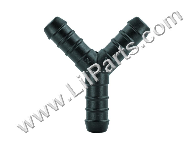 Barbed hose joiners,glass fibre reinforced Polyamide 6. Safe for use between -40C & +140C. Resistant to chemicals including hydrocarbons,oils,fuel,cooling system fluids,weak acids & alkalis. Wye Vacuum Tubing Connector Fitting 12mm x 12mm x 12mm 1/2in x 1/2in x 1-1/4in PN:708B