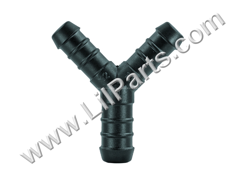 Barbed hose joiners,glass fibre reinforced Polyamide 6. Safe for use between -40C & +140C. Resistant to chemicals including hydrocarbons,oils,fuel,cooling system fluids,weak acids & alkalis. Wye Vacuum Tubing Connector Fitting 12mm x 14mm x 14mm 9/16in x 1/2in x 1-1/4in PN:711A
