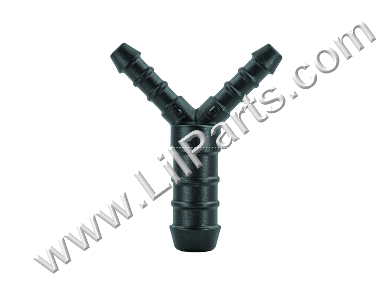 Barbed hose joiners,glass fibre reinforced Polyamide 6. Safe for use between -40C & +140C. Resistant to chemicals including hydrocarbons,oils,fuel,cooling system fluids,weak acids & alkalis. Wye Vacuum Tubing Connector Fitting 6mm x 12mm x 12mm 1/2in x 1/4in x 1-1/4in PN:709A