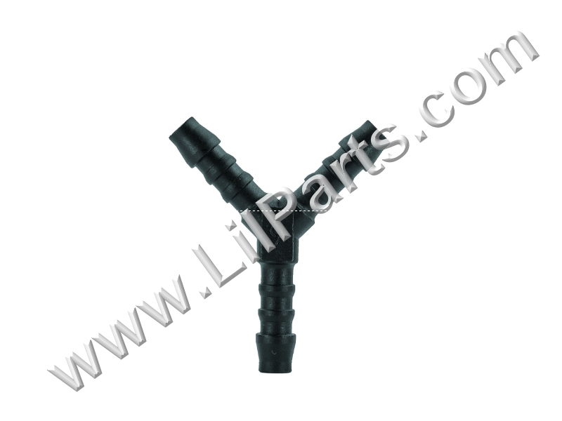 Barbed hose joiners,glass fibre reinforced Polyamide 6. Safe for use between -40C & +140C. Resistant to chemicals including hydrocarbons,oils,fuel,cooling system fluids,weak acids & alkalis. Wye Vacuum Tubing Connector Fitting 6mm x 6mm x 6mm 1/4in x 1/4in x 1-1/4in PN:88A