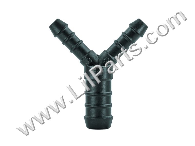 Barbed hose joiners,glass fibre reinforced Polyamide 6. Safe for use between -40C & +140C. Resistant to chemicals including hydrocarbons,oils,fuel,cooling system fluids,weak acids & alkalis. Wye Vacuum Tubing Connector Fitting 8mm x 14mm x 14mm 9/16in x 5/16in x 1-1/4in PN:710A