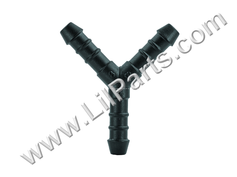Barbed hose joiners,glass fibre reinforced Polyamide 6. Safe for use between -40C & +140C. Resistant to chemicals including hydrocarbons,oils,fuel,cooling system fluids,weak acids & alkalis. Wye Vacuum Tubing Connector Fitting 8mm x 8mm x 8mm 5/16in x 5/16in x 1-1/4in PN:708D