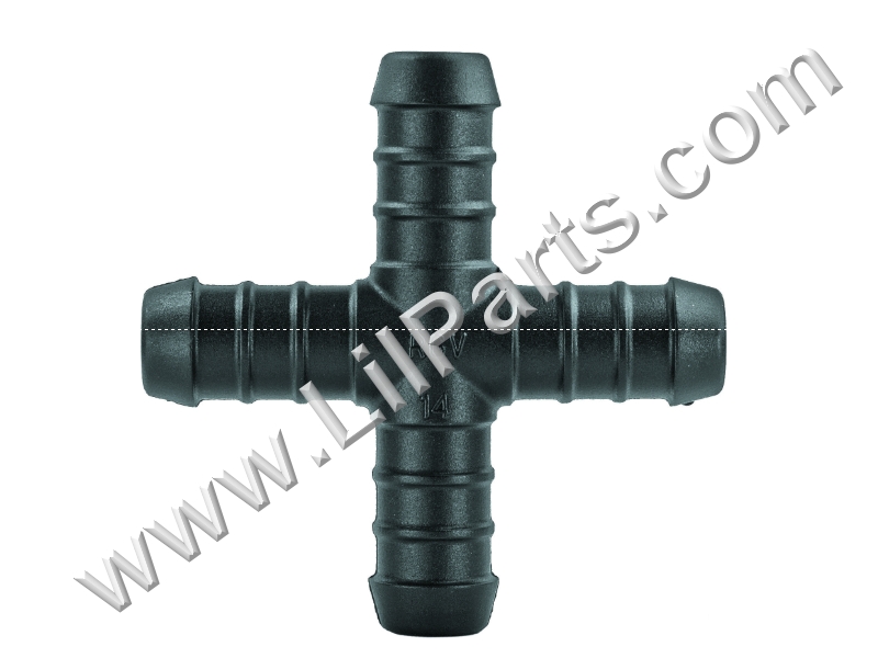 Barbed hose joiners,glass fibre reinforced Polyamide 6. Safe for use between -40C & +140C. Resistant to chemicals including hydrocarbons,oils,fuel,cooling system fluids,weak acids & alkalis. X Vacuum Tubing Connector Fitting 14mm x 14mm x 14mm 9/16in x 9/16in x 9/16in PN:713B