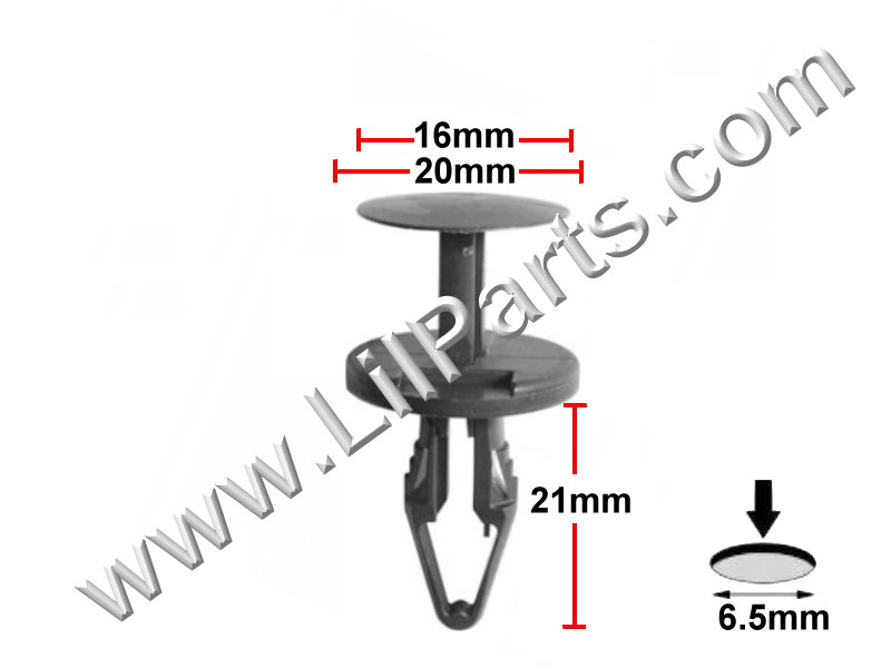 Air Inlet Grille, Bumper Fascia & Front Brake Caliper Cooling Duct Push-Type Retainer PN:[TF7]