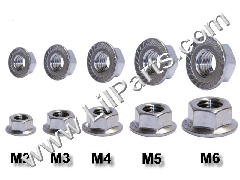 Stainless Steel Flange Nuts 304 18-8 DIN912 Fender Body Engine M10-1.50mm