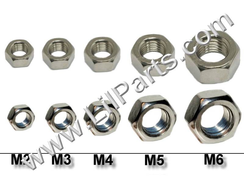 Stainless Steel Hex Nuts 304 18-8 DIN912 Fender Body Engine M10-1.50mm