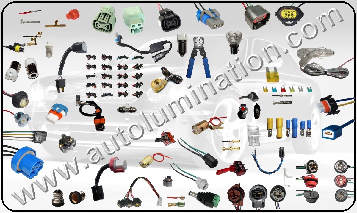 headlight bulb,sockets,connectors,fog light,lamps, Fuses, Terminals, Pigtails, Plugs, Bases