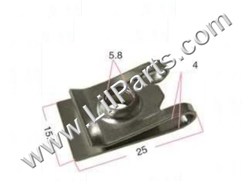 Zinc Plated U J Fold Over Clip On Extruded Nut M6 X 1.0 Dash Metal Body Fender