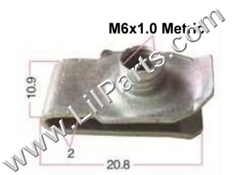 Zinc Plated U J Fold Over Clip On Extruded Nut M6 X 1.0 Sheet Metal Body Fender