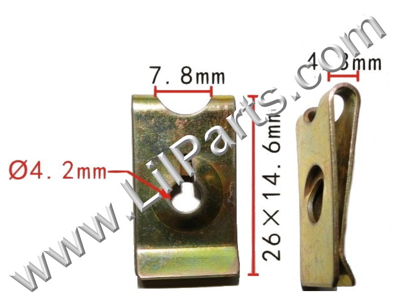 Zinc Plated U J Fold Over Clip On Floating Nut 4mm Sheet Metal Body Fender